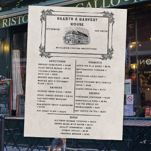 Vintage Dining Gammaldags Restaurang Meny