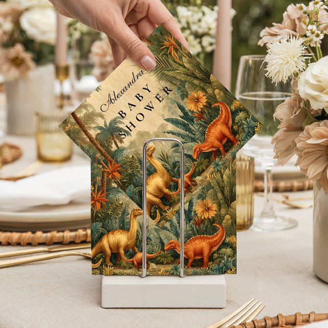 Vintage Dinosaur Babyshower i Djungeln Pappersservett (Skapare uppladdad)