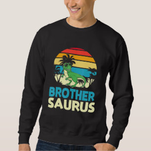Vintage Dinosaur Dancing Lycklig Brother Saurus Co Lång Ärmad Tröja