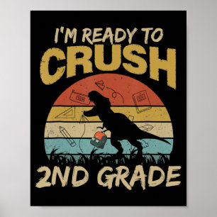 Vintage Dinosaur jag är Redo att krossa andra Klas Poster