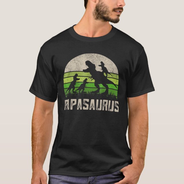 Vintage Dinosaur Papasaurus T Shirt (Framsida)