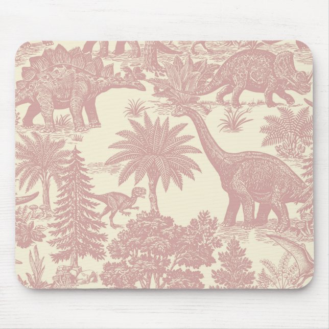 Vintage Dinosaur Toile Mönster Forntida Djungel  Musmatta (Framsidan)