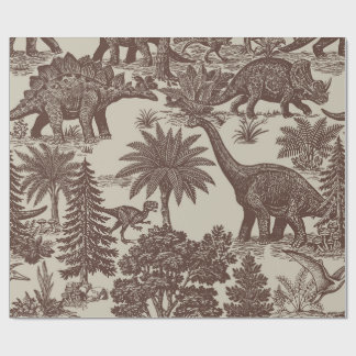 Vintage Dinosaur Toile-mönster Presentpapper