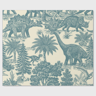 Vintage Dinosaur Toile-mönster  Presentpapper