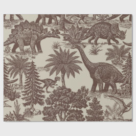 Vintage Dinosaur Toile-mönster Presentpapper