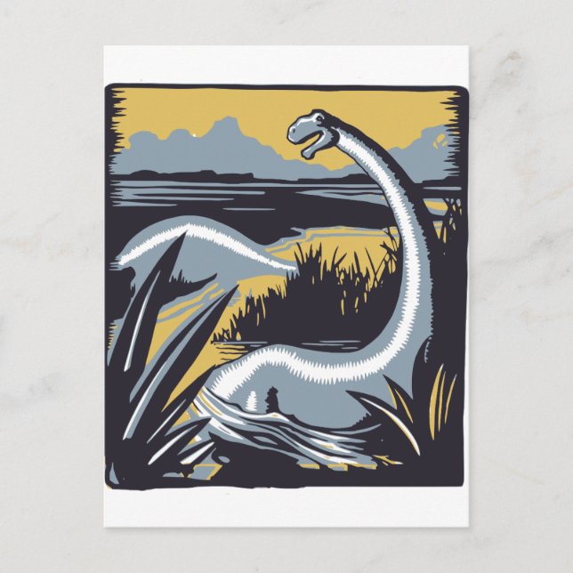 Vintage Dinosaur Vykort (Framsida)