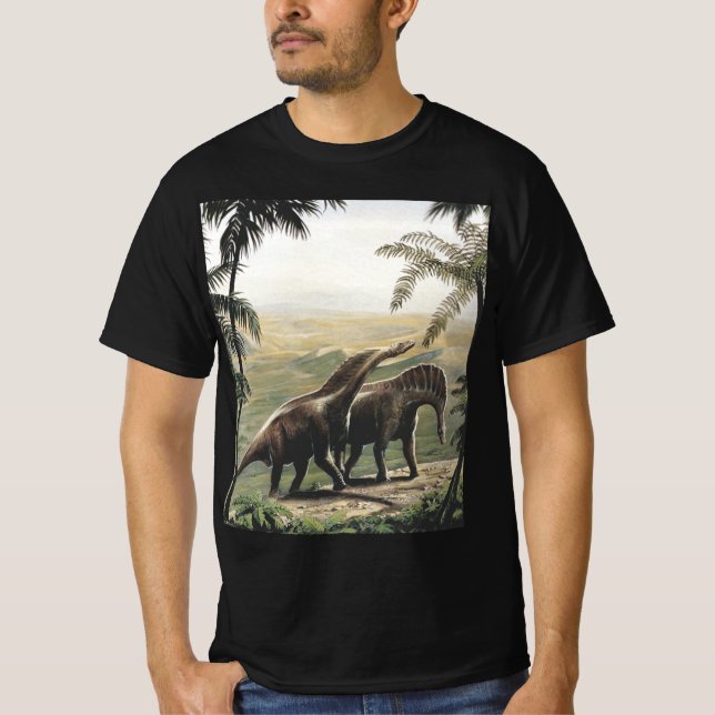 Vintage dinosaurier, Amargasaurus med palmer Tröja (Framsida)