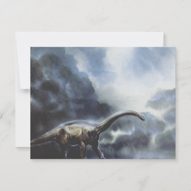 Vintage dinosaurier, Barapasaurus födelsedagsfest Inbjudningar (Framsida)