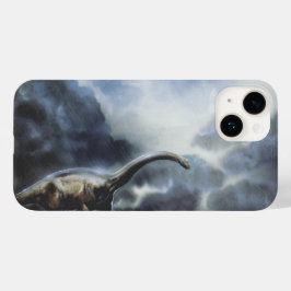 Vintage dinosaurier, Barapasaurus med stormmoln
