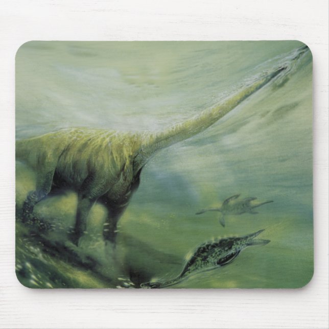 Vintage dinosaurier, Brachiosaurus som simmar i ha Musmatta (Framsidan)