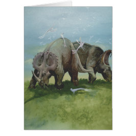 Vintage dinosaurier, Centrosaurus betar i äng Hälsningskort