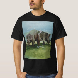 Vintage dinosaurier, Centrosaurus betar i äng Tee