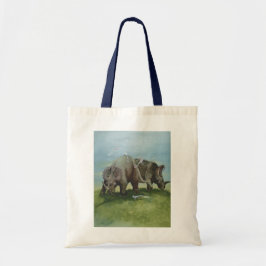 Vintage dinosaurier, Centrosaurus betar på en äng Tygkasse