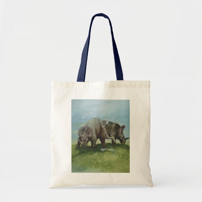 Vintage dinosaurier, Centrosaurus betar på en äng Tygkasse (Framsidan)