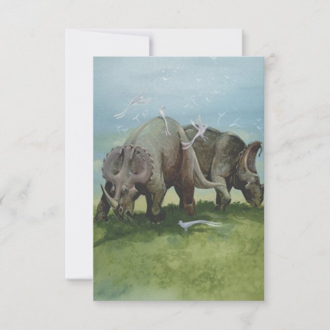Vintage Dinosaurier, Centrosaurus Grasing in Meado (Framsida)