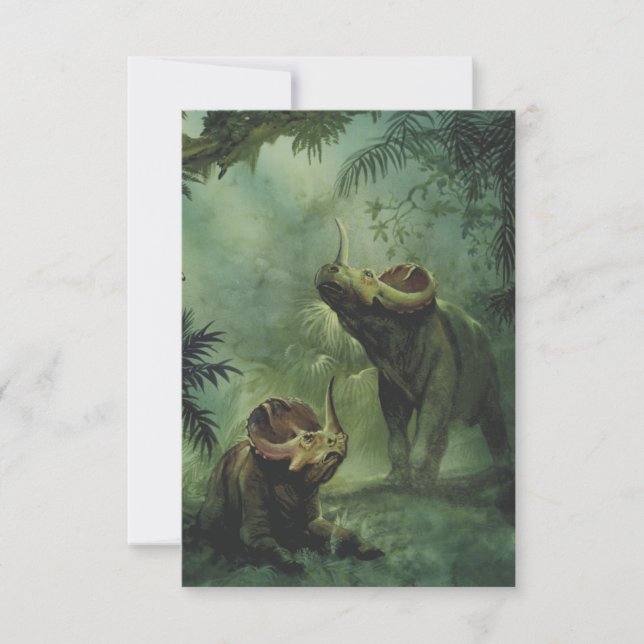 Vintage dinosaurier, Centrosaurus i djungeln (Framsida)