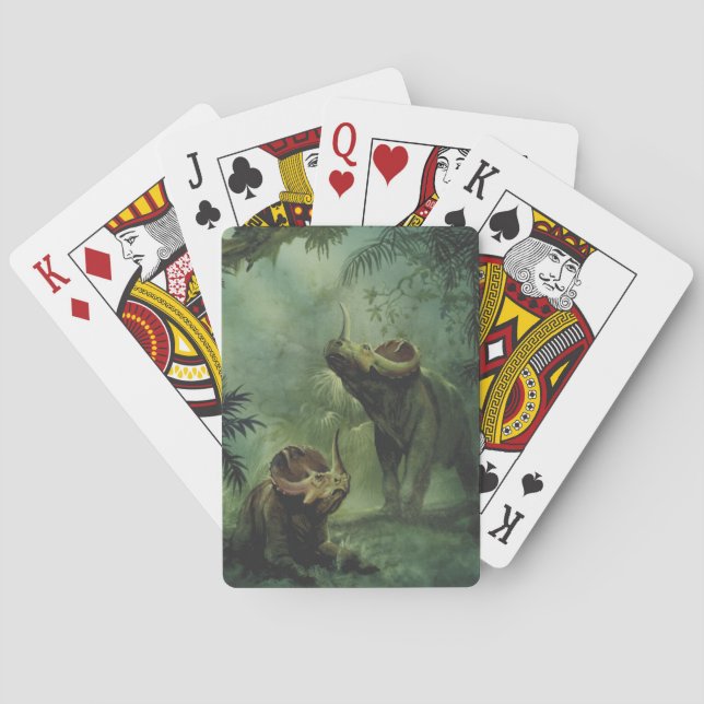 Vintage dinosaurier, Centrosaurus i djungeln Casinokort (Baksidan)