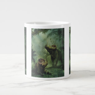 Vintage dinosaurier, Centrosaurus i djungeln Jumbo Mugg