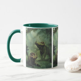 Vintage dinosaurier, Centrosaurus i djungeln Mugg