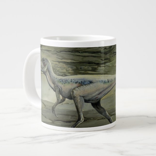 Vintage dinosaurier, en kritperiod Hypsilophodon Jumbo Mugg (Framsida vänster)