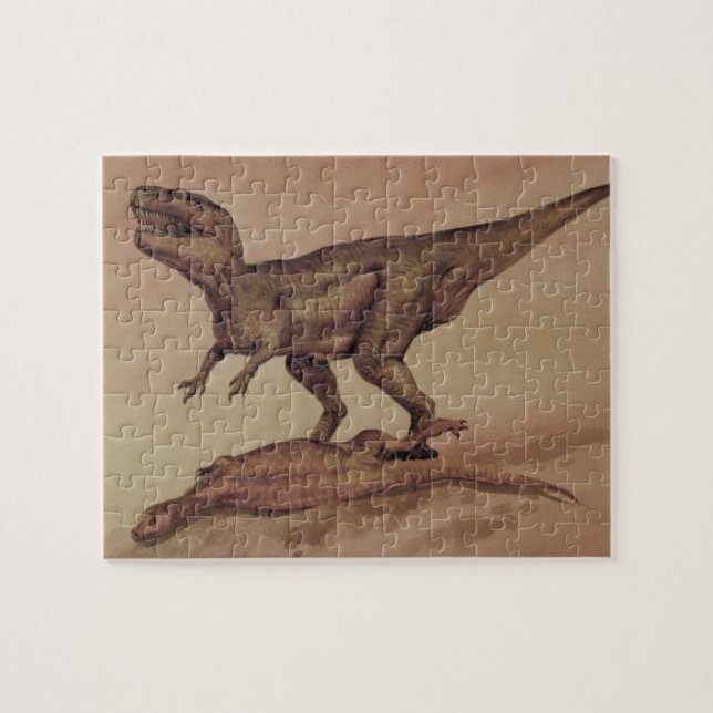 Vintage dinosaurier, köttätande Giganotosaurus Pussel (Horisontell)