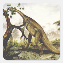 Vintage dinosaurier, Plateosaurus som betar på trä