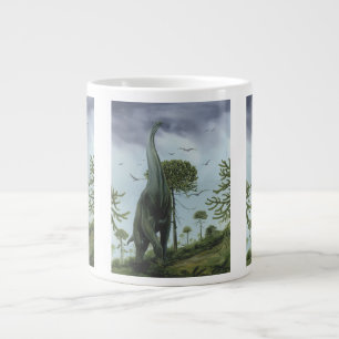 Vintage dinosaurier, Sauroposeidon med fåglar som Jumbo Mugg