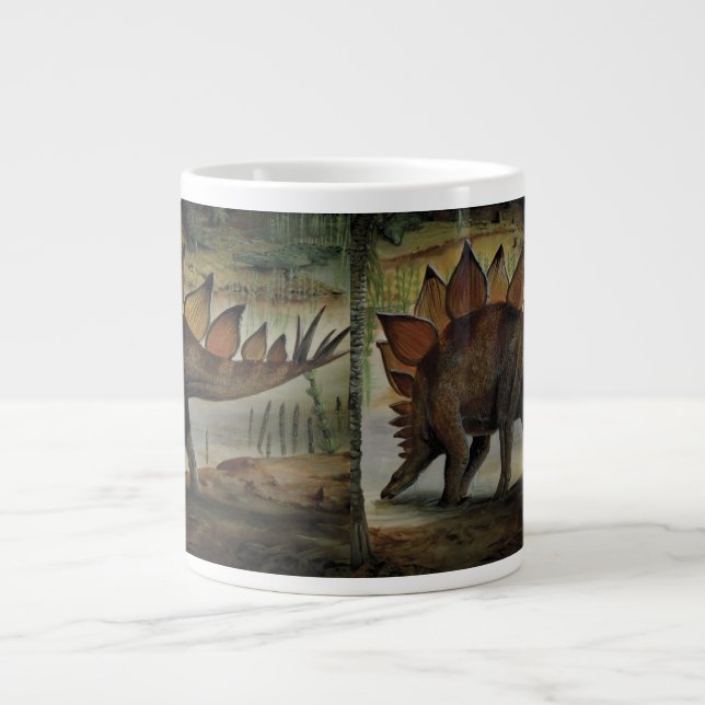 Vintage dinosaurier, Stegosaurus, svans med taggar Jumbo Mugg (Framsidan)