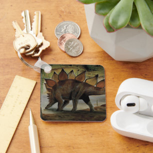 Vintage dinosaurier, Stegosaurus, svans med taggar Nyckelring