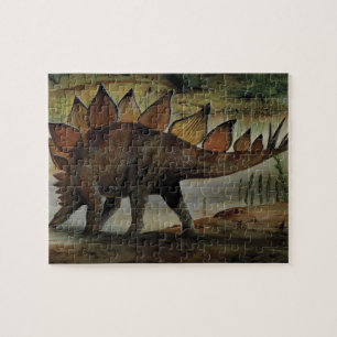 Vintage dinosaurier, Stegosaurus, svans med taggar Pussel