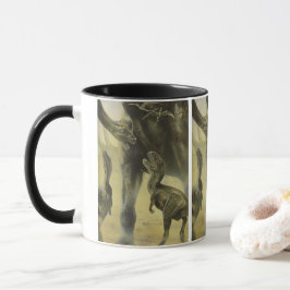Vintage dinosaurier, Torvosaurus och Brachiosaurus Mugg