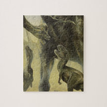 Vintage dinosaurier, Torvosaurus och Brachiosaurus