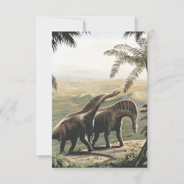 Vintage Dinosaurs, Amargasaurus med Handflatan Trä (Framsida)