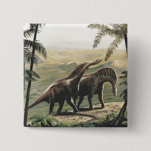 Vintage Dinosaurs, Amargasaurus med Handflatan Trä Knapp