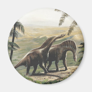Vintage Dinosaurs, Amargasaurus med Handflatan Trä Magnet