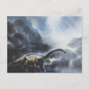 Vintage Dinosaurs, Barapasaurus med stormmoln Vykort