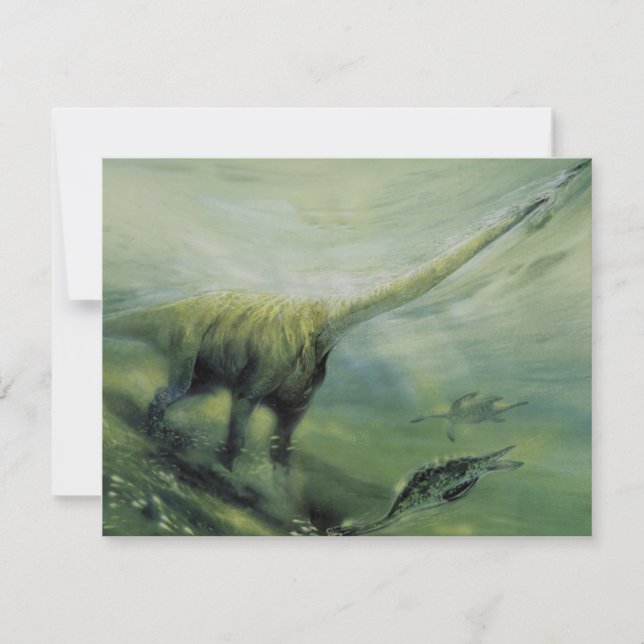 Vintage Dinosaurs, Brachiosaurus Födelsedagsfest Inbjudningar (Framsida)