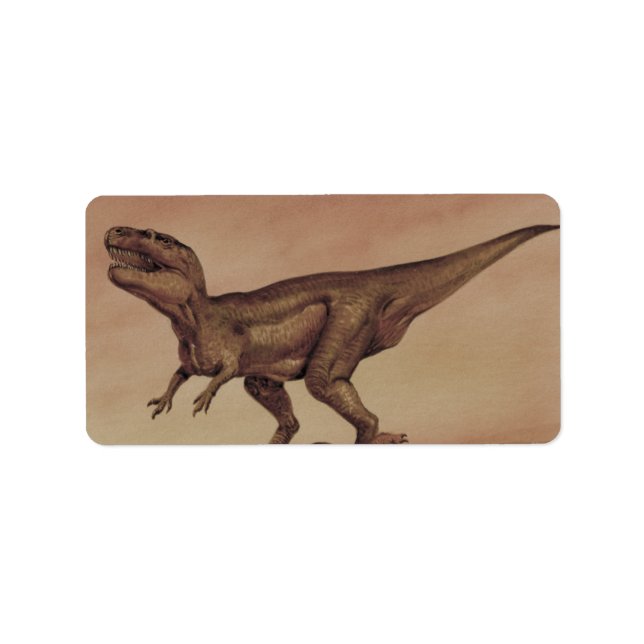 Vintage Dinosaurs, Carnivar Giganotosaurus Adressetikett (Framsidan)