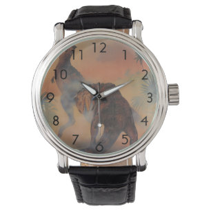 Vintage Dinosaurs, Carnotaurus Roaring i Jungle Armbandsur