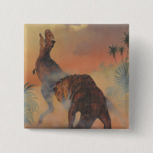 Vintage Dinosaurs, Carnotaurus Roaring i Jungle Knapp