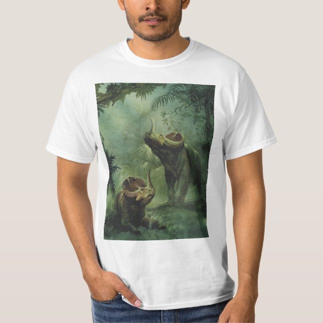 Vintage Dinosaurs, Centrosaurus i Jungle Tee Shirt (Framsida)