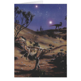 Vintage Dinosaurs, Dilofosaurus på en stjärnnatt Hälsningskort