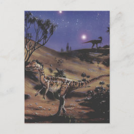 Vintage Dinosaurs, Dilofosaurus på en stjärnnatt Vykort