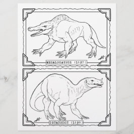 Vintage Dinosaurs - färgsida.