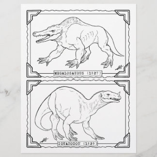 Vintage Dinosaurs - färgsida.