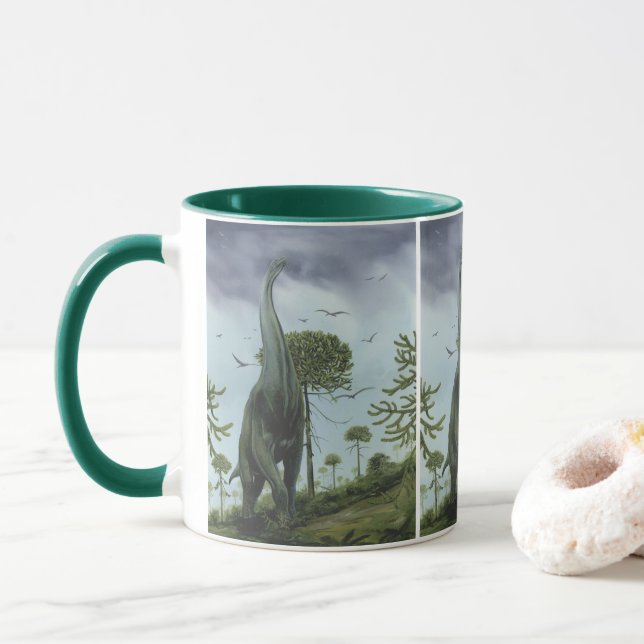 Vintage Dinosaurs, Sauroposeidon med fåglar som fl Mugg (Med munk)