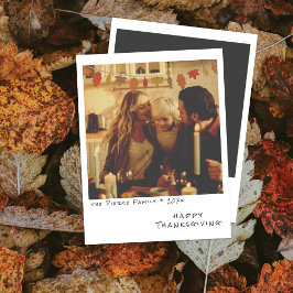 Vintage direktfoto - Höstlövskrans höst Julkort