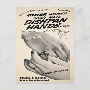 Vintage Dishpan Händer och vykort
