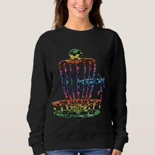 Vintage Disk Golf Art Disk Golfing Basket Colorful T Shirt