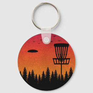 Vintage Disk Golf Frolf Frisbee Player Retro Nyckelring